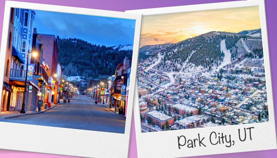 two striking images of Park City UT as Polaroids