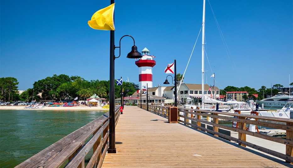 Harbour Town Lighthouse from The Pier, Hilton Head Island, South Carolina