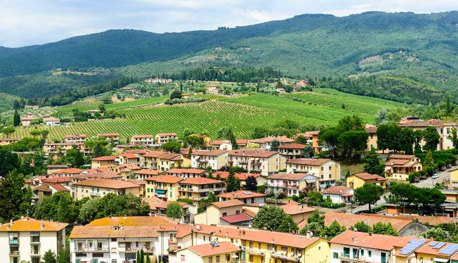 panoramic view of Greve in Chianti (Tuscany, Italy)