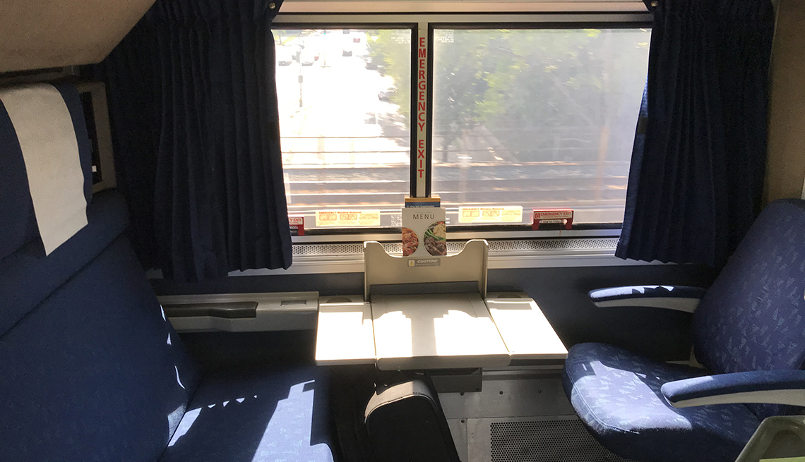 two bedroom space on Amtrak train
