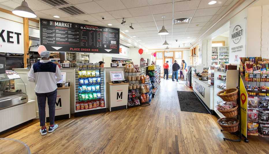 an interior look at the market rest stop