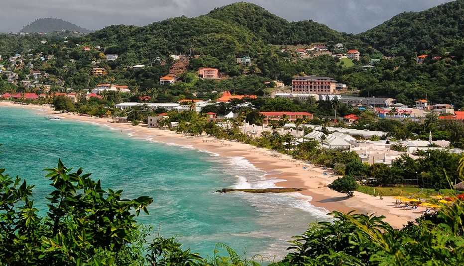aerial view of a beautiful beach in Grenada
