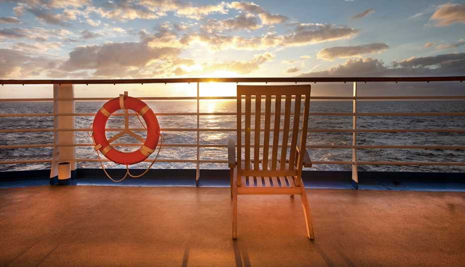 Deck Chair on a Cruise Ship, Sunset Ocean Clouds, How to Stay Safe on a Cruise Ship