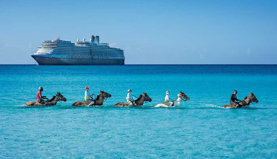 Holland America passengers riding horses during an excursion