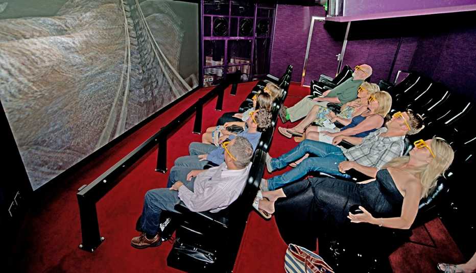 movie goers viewing a 4D theatre on the Carnival Bliss