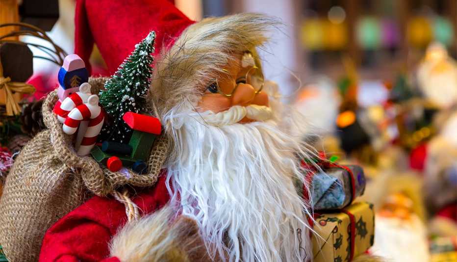 Santa Claus doll at a market