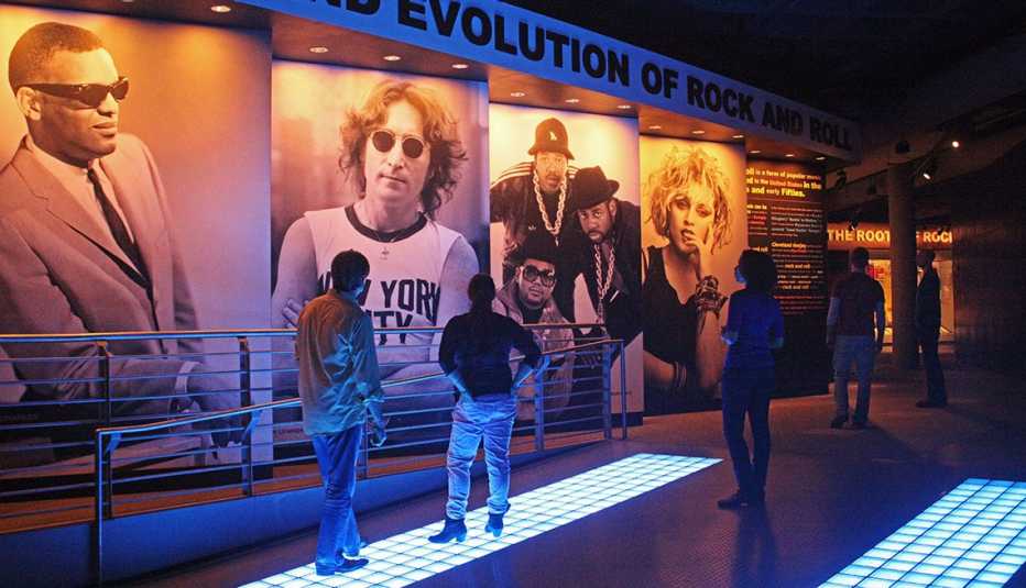 Museum Visitors At The Rock N' Roll Museum In Cleveland, Cleveland By Lorrie Lynch
