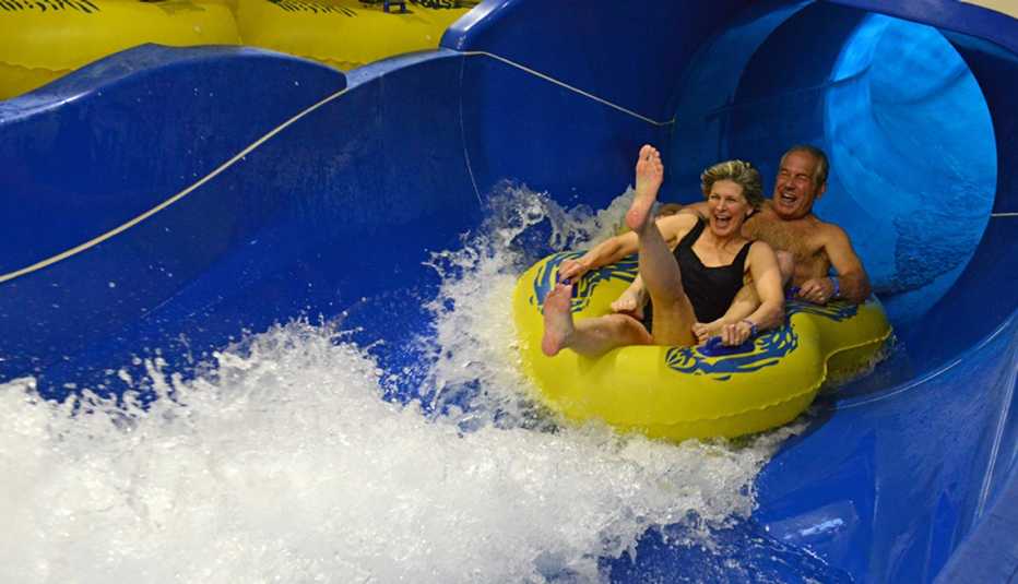 Visitors Ride Inner Tubes Down Shoot at Great Wolf Lodge, Best Indoor Water Parks
