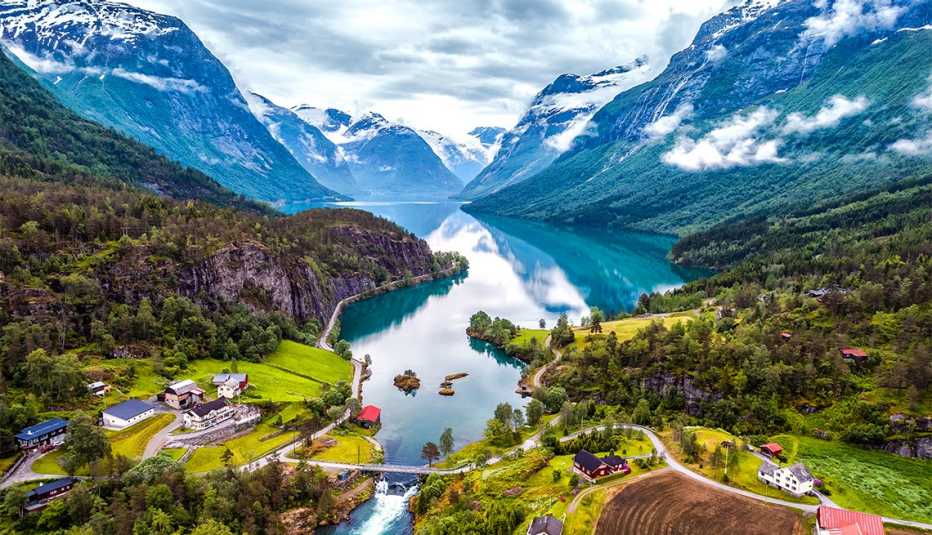 beautiful aerial photo of Norway 