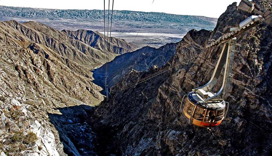 The Palm Springs Aerial Tramway takes visitors more than 8,500 feet above the desert floor to the hiking trails of the Mount San Jacinto State Park 