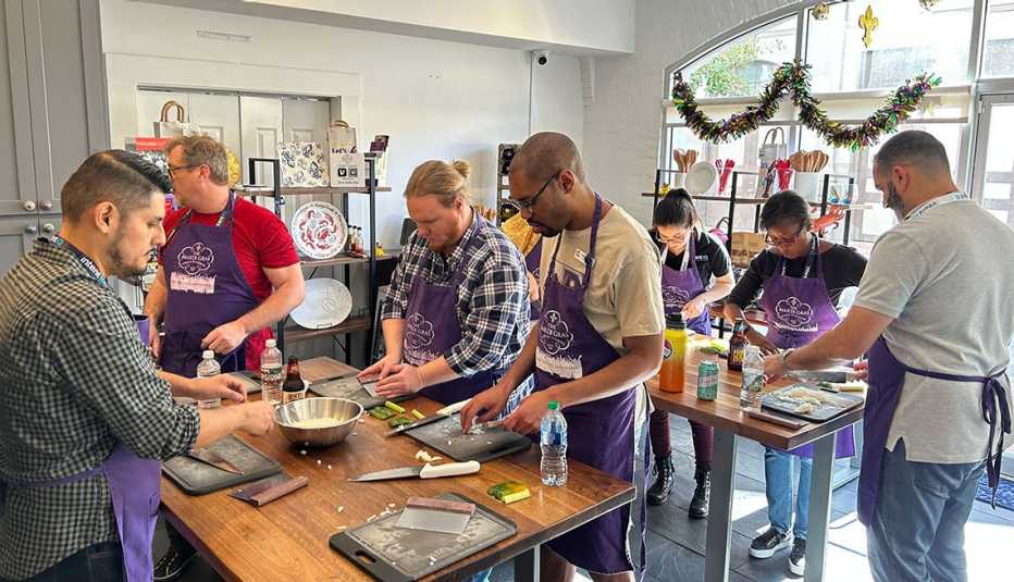 people taking a cooking class in new orleans louisiana