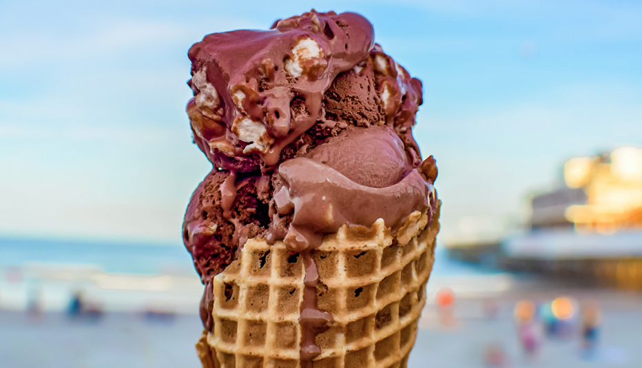 rocky road ice cream by the beach