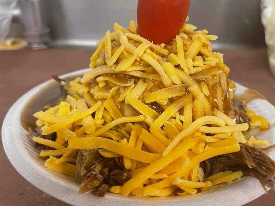 a hot beef sundae from the illinois state fair