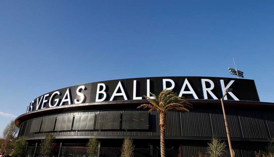 view of the outside of the Las Vegas Ballpark stadium