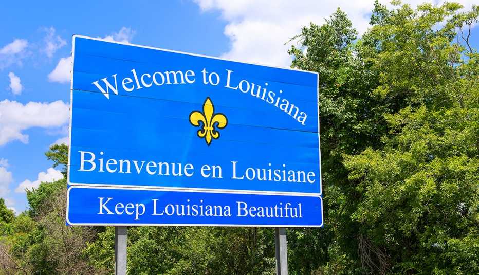 Louisiana stateline sign