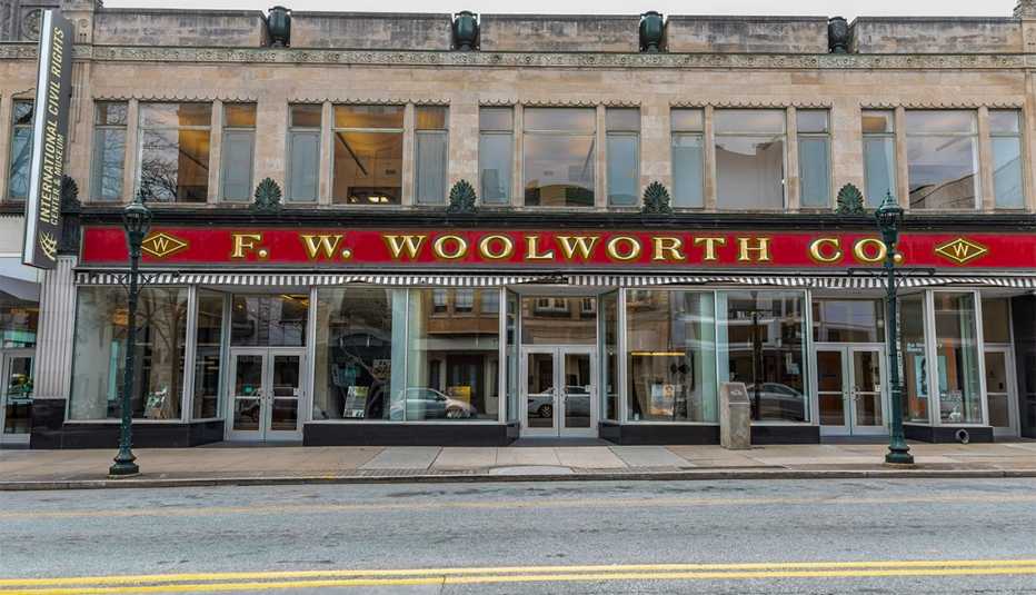 The F W. Woolworth building where the first sit-in for integragtion occurred in 1960
