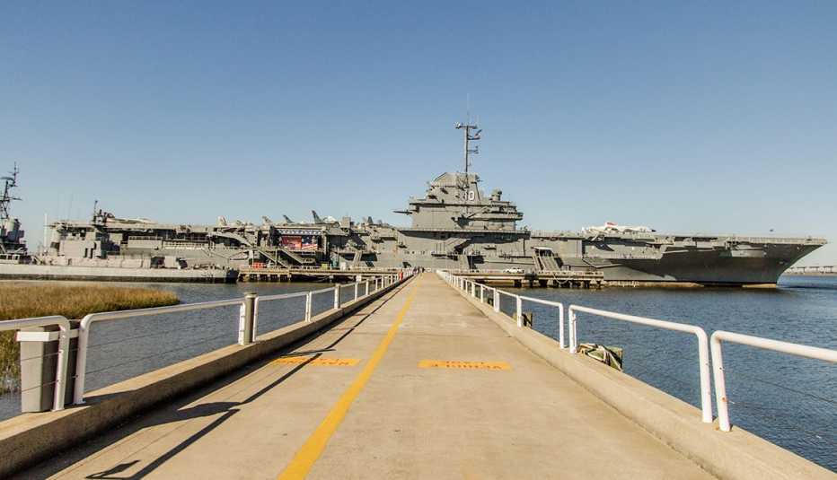 The U S S Yorktown aircraft carrier