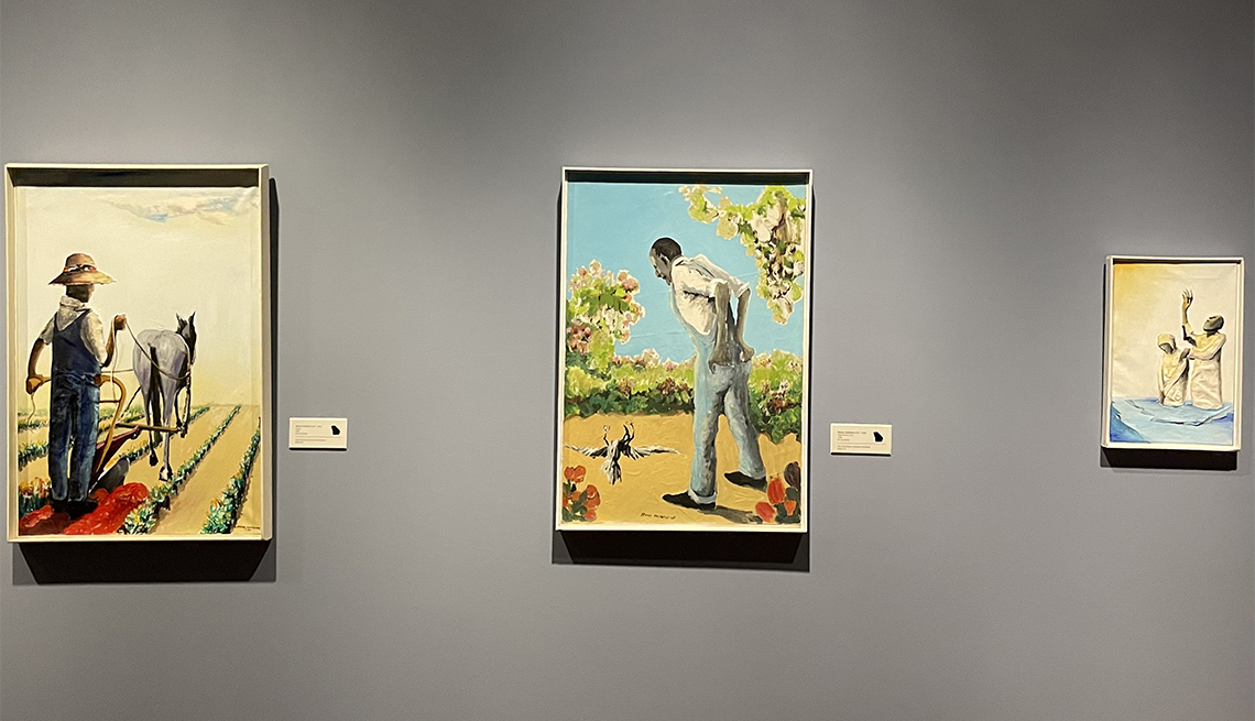 three paintings at Ogden Museum of Southern Art 