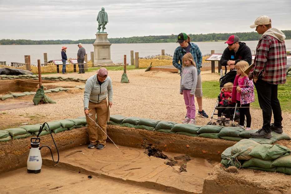 anarchaeologist caitlin delmas discusses her work at a site in in jamestown virginia
