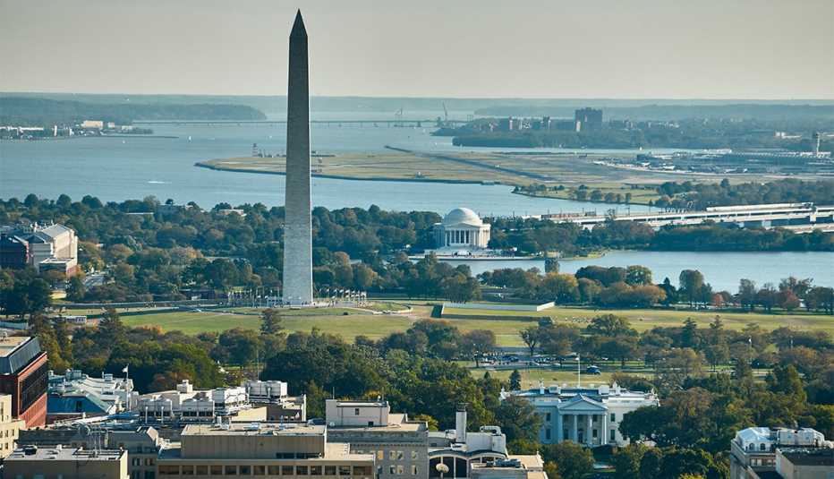 Aerial photograph of Washington DC