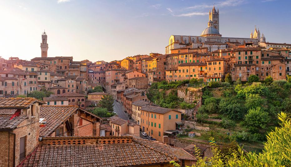 The medieval city of Siena Italy
