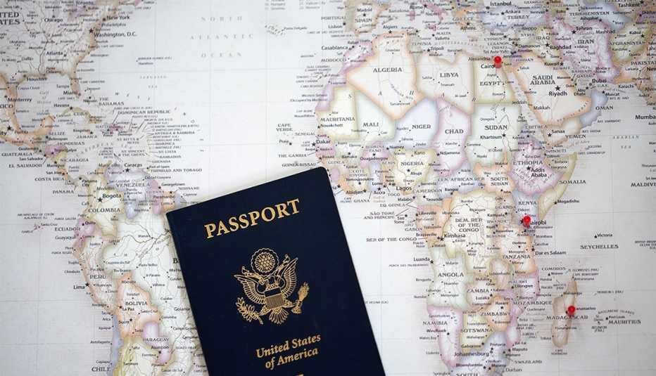 U.S. Passport on the world map