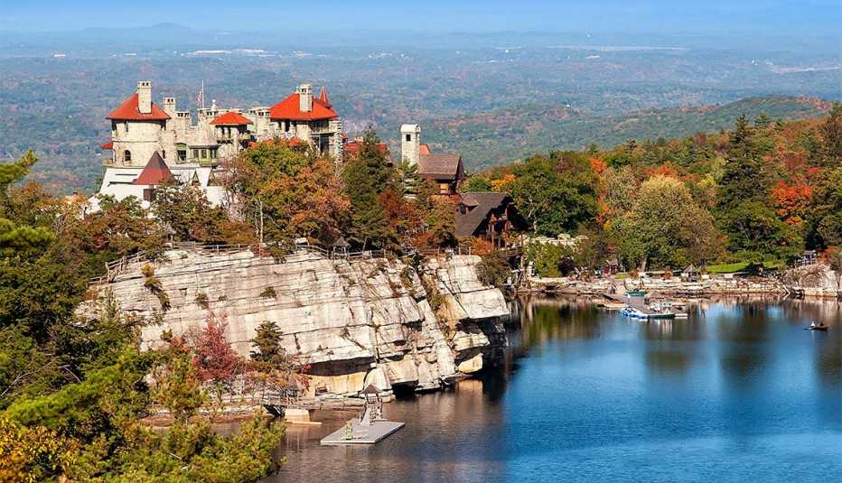 Mohonk Mountain House, nestled in the mountains in Ulster County