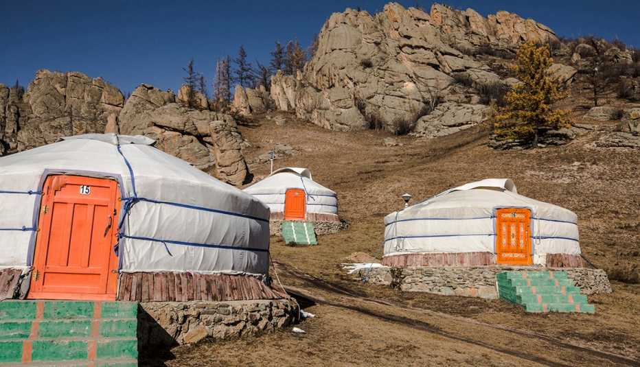 Mongolia Gorkhi Terelj National Park Traditional Yurt Ger Camp Exterior