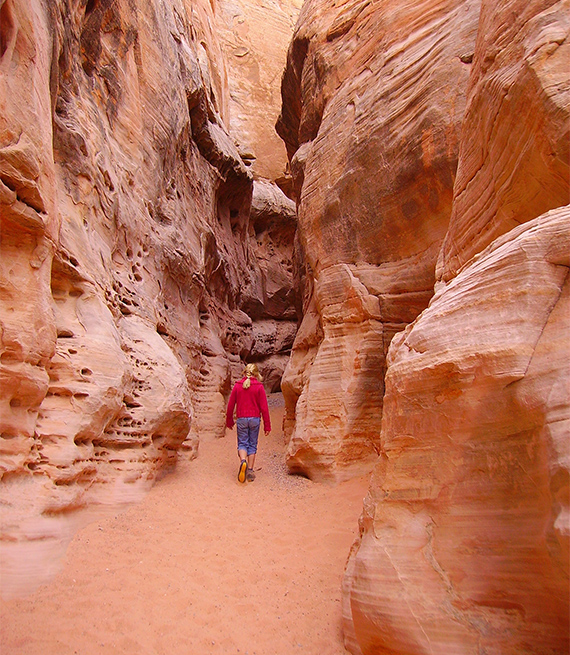 female hiker at Valley of Fire