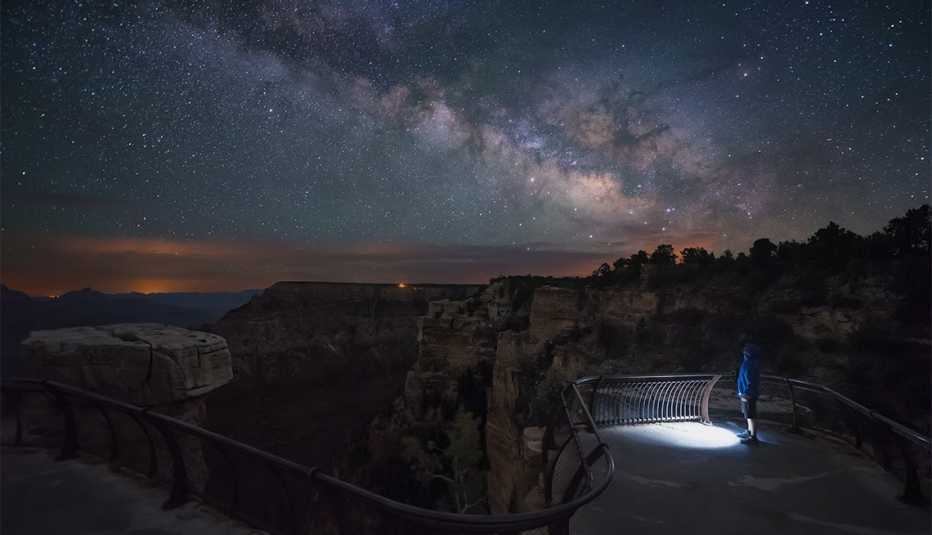 A person watching the Watching Milky Way in Grand Canyon National Park