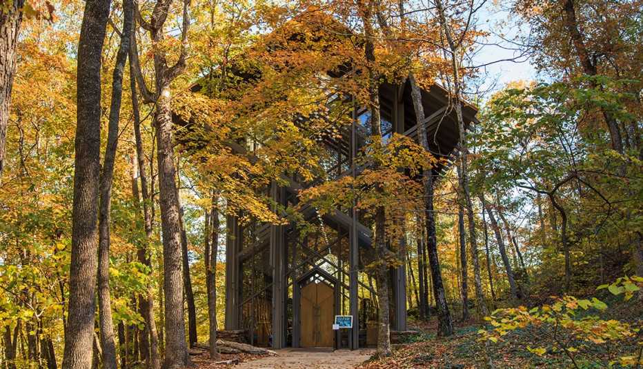 Thorncrown Chapel in Eureka Springs, Arkansas, completed and opened to the public in 1980.