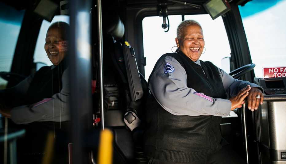 smiling bus driver marcia woods johnson
