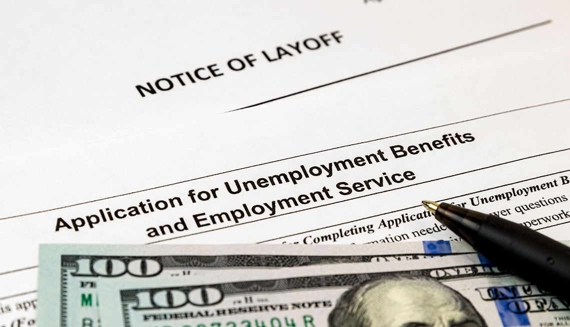 Layoff notice with an application for unemployment benefits