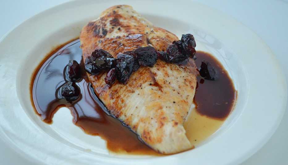 Chicken Cutlet With Blueberry Balsamic Sauce, AARP Food And Recipes, Eight Healthy Chicken Recipes