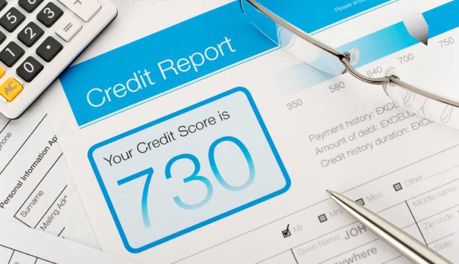 Formulario del reporte del crédito con 730 puntos