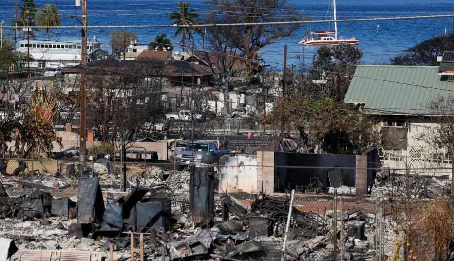 Lahaina, Maui, después de los fuegos forestales que destrozaron viviendas y negocios