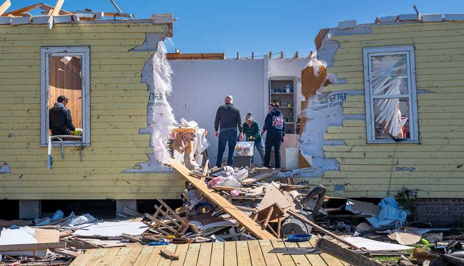 Daños a una casa por dos tornados en New Orleans en el 2022