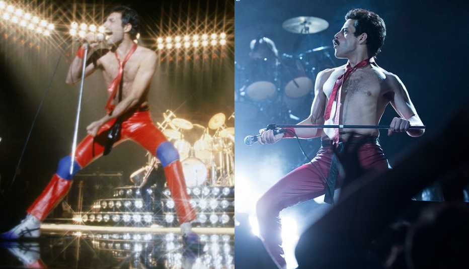 (De izquierda a derecha) Freddie Mercury y Rami Malek.