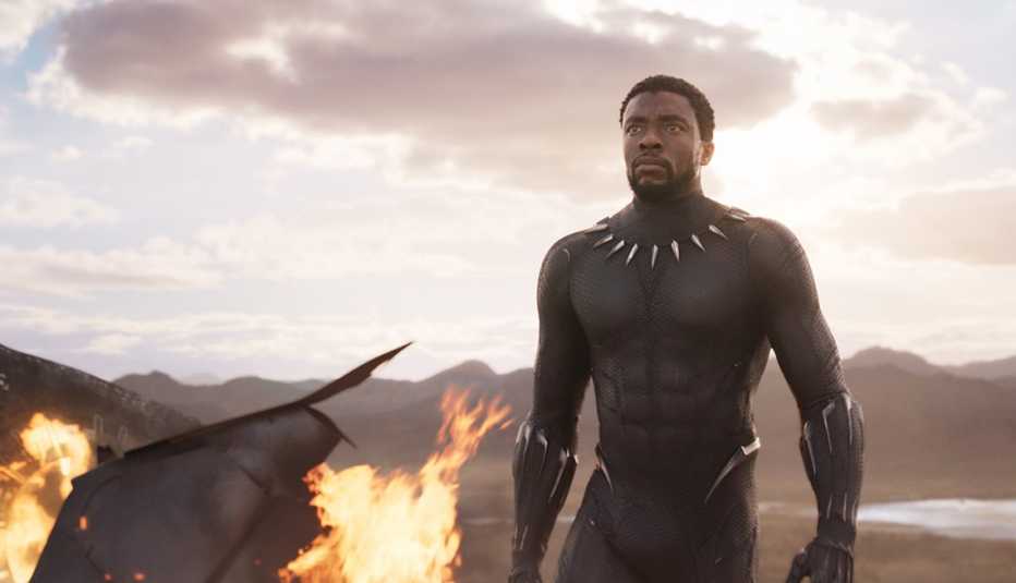 Chadwick Boseman en una escena de Black Panther