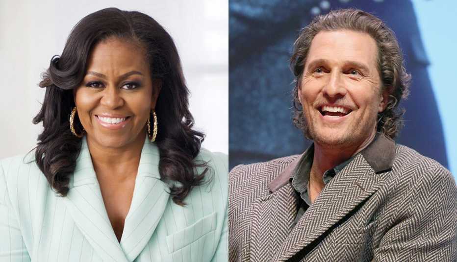 Michelle Obama (izquierda) y Matthew McConaughey.
