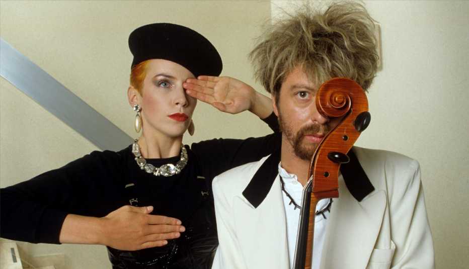 Annie Lennox y Dave Stewart de la banda Eurythmics. 