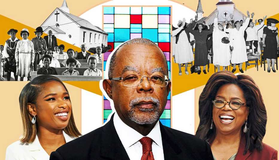 Jennifer Hudson, Henry Louis Gates, Oprah Winfrey y escenas del documental "The Black Church: This Is Our Story, This Is Our Song".