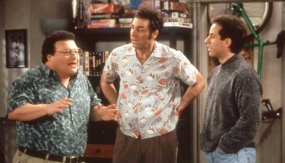 (De izquierda a derecha) Wayne Knight, Michael Richards y Jerry Seinfeld en "Seinfeld".