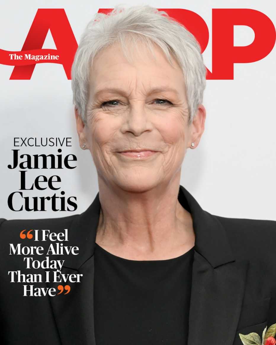 Jamie Lee Curtis en la portada de la revista AARP.
