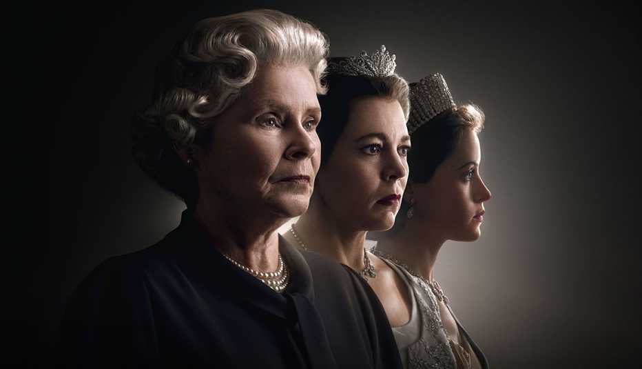 Las tres versiones de la reina Isabel II en la serie de Netflix "The Crown".
