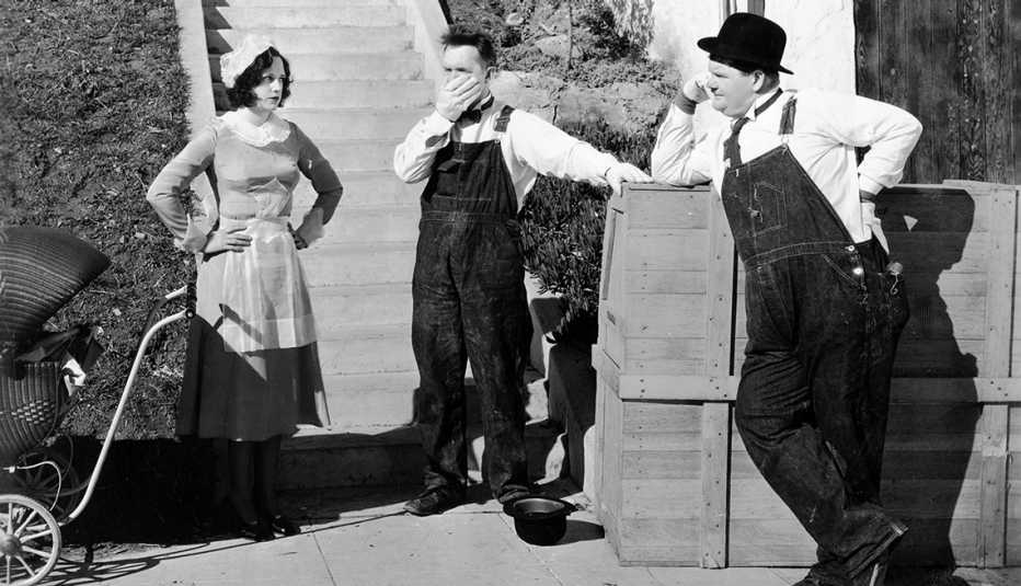 Laurel y Hardy en una escena de la película Music Box