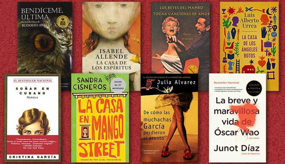 Portada de libros de autores latinos en Estados Unidos.