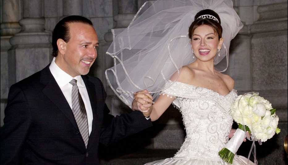 Thalía a través de los años - durante su boda con Tommy Motola