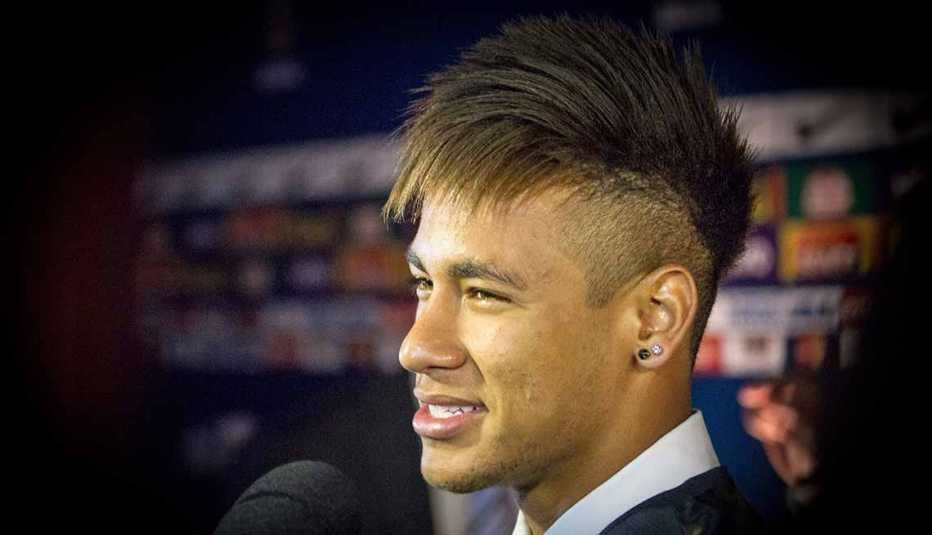 Neymar en una rueda de prensa