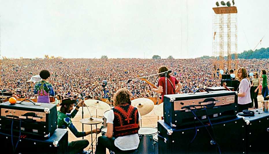 La banda de Joe Cocker, en el festival de Woodstock, 1969